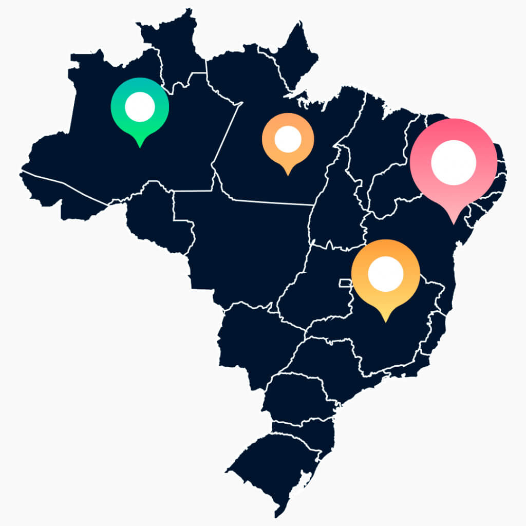 Clientes em todo o Brasil